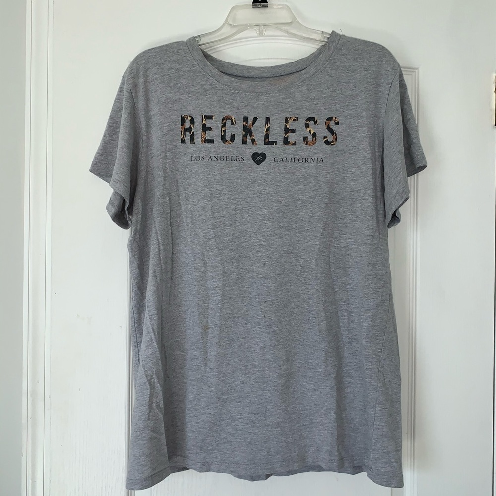 Young and reckless oversized leopard t shirt
